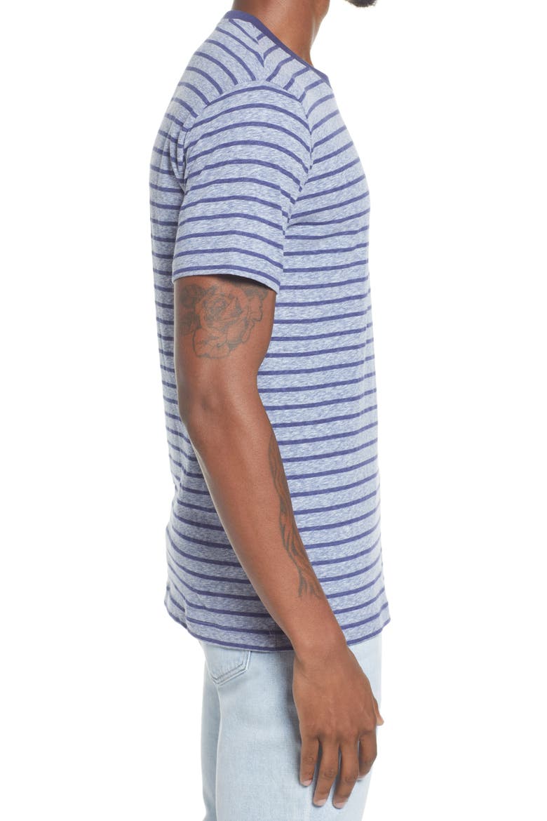 Men's Trim Fit Stripe Ringer T-Neck, Alternate, color, DARK SAPPHIRE
