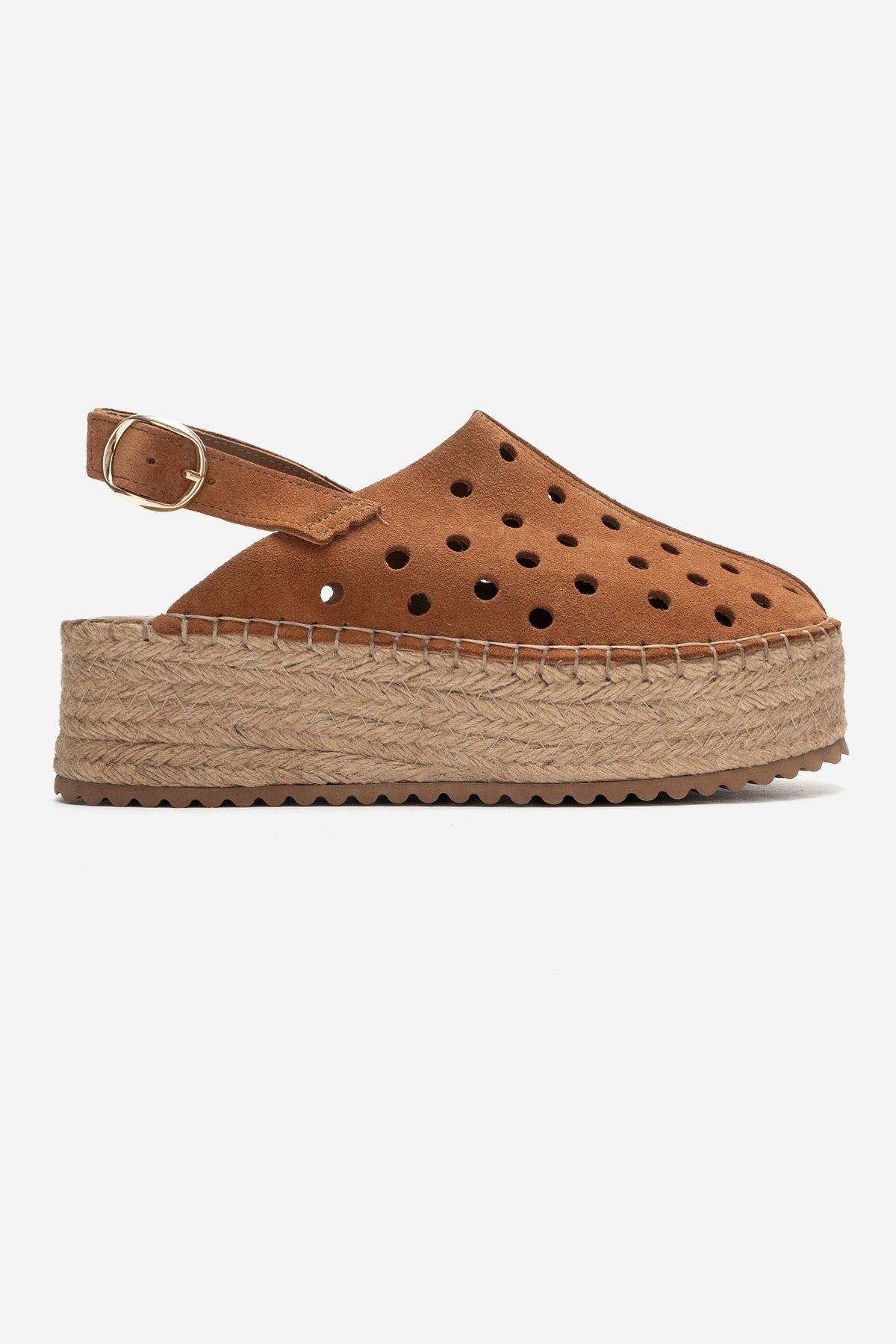 Fraga Leather Wedge Sandal, Alternate, color, Cognac Suede
