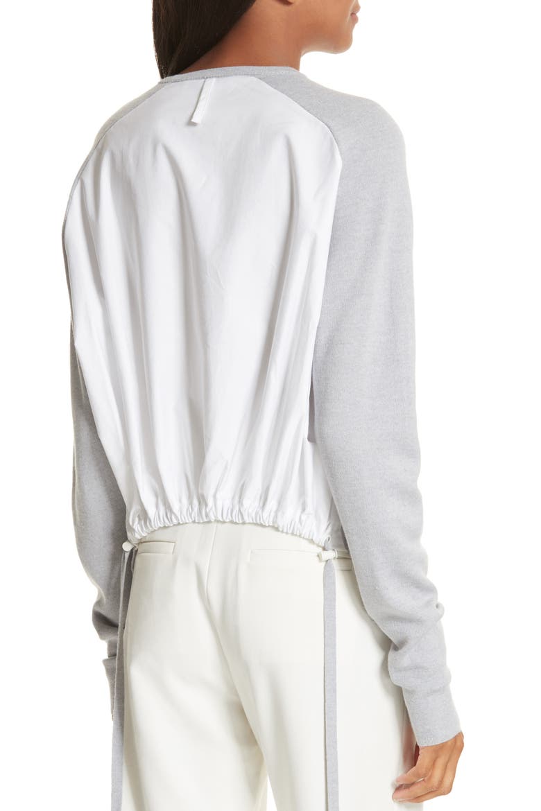 Merino Wool Sweater, Alternate, color, HEATHER GREY/ WHITE