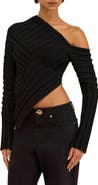 Cult Gaia Jaidan Asymmetric Cotton Ribbed Top