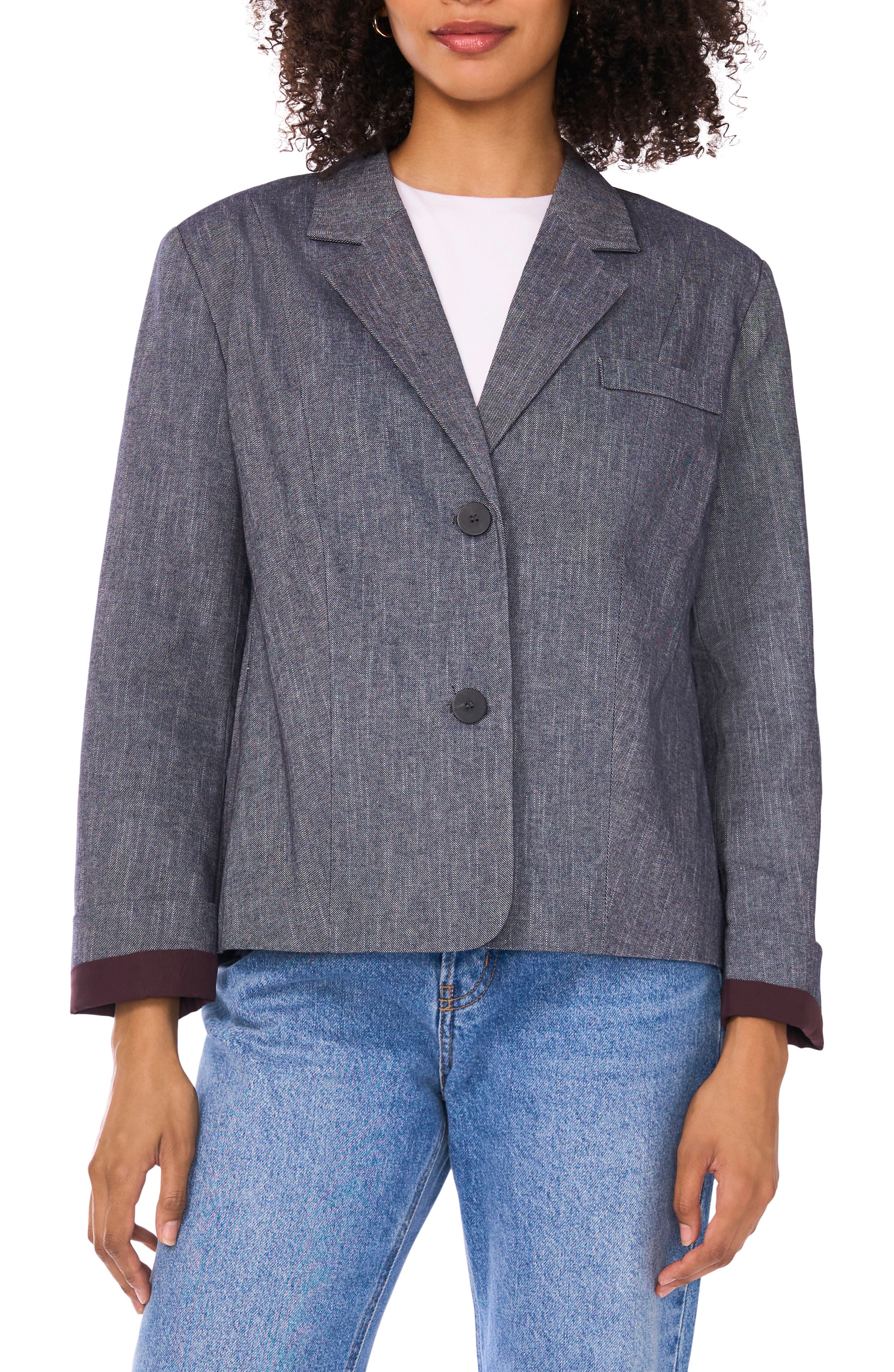 Halogen® Two Button Cotton Blazer