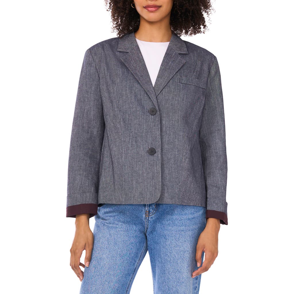 Halogen ® Two Button Cotton Blazer In Black