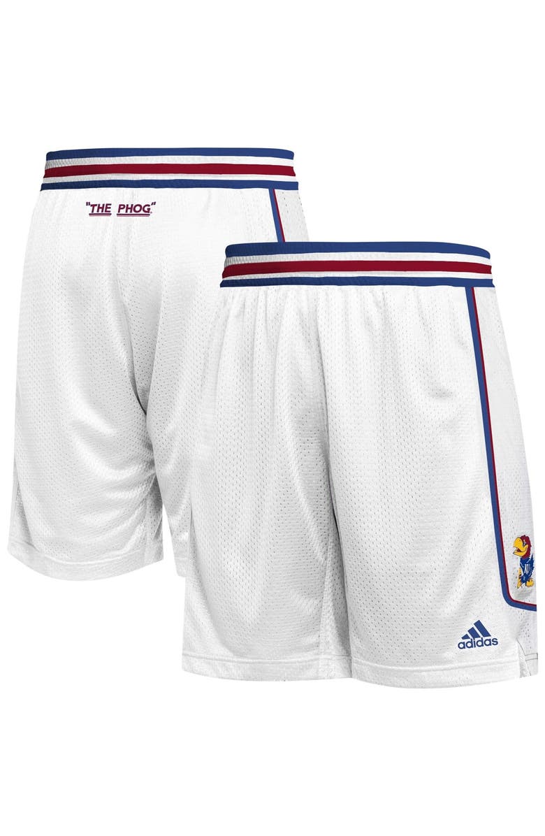 adidas Men's adidas White Kansas Jayhawks Swingman Replica Basketball Shorts, Main, color, 