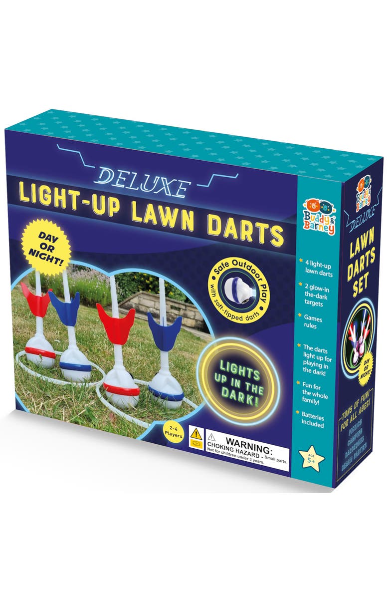 Buddy & Barney Deluxe Light Up Lawn Darts, Glow In The Dark Yard Game Set, 5+, Main, color, Multicolored