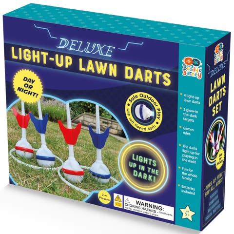 Deluxe Light Up Lawn Darts, Glow In The Dark Yard Game Set, 5+