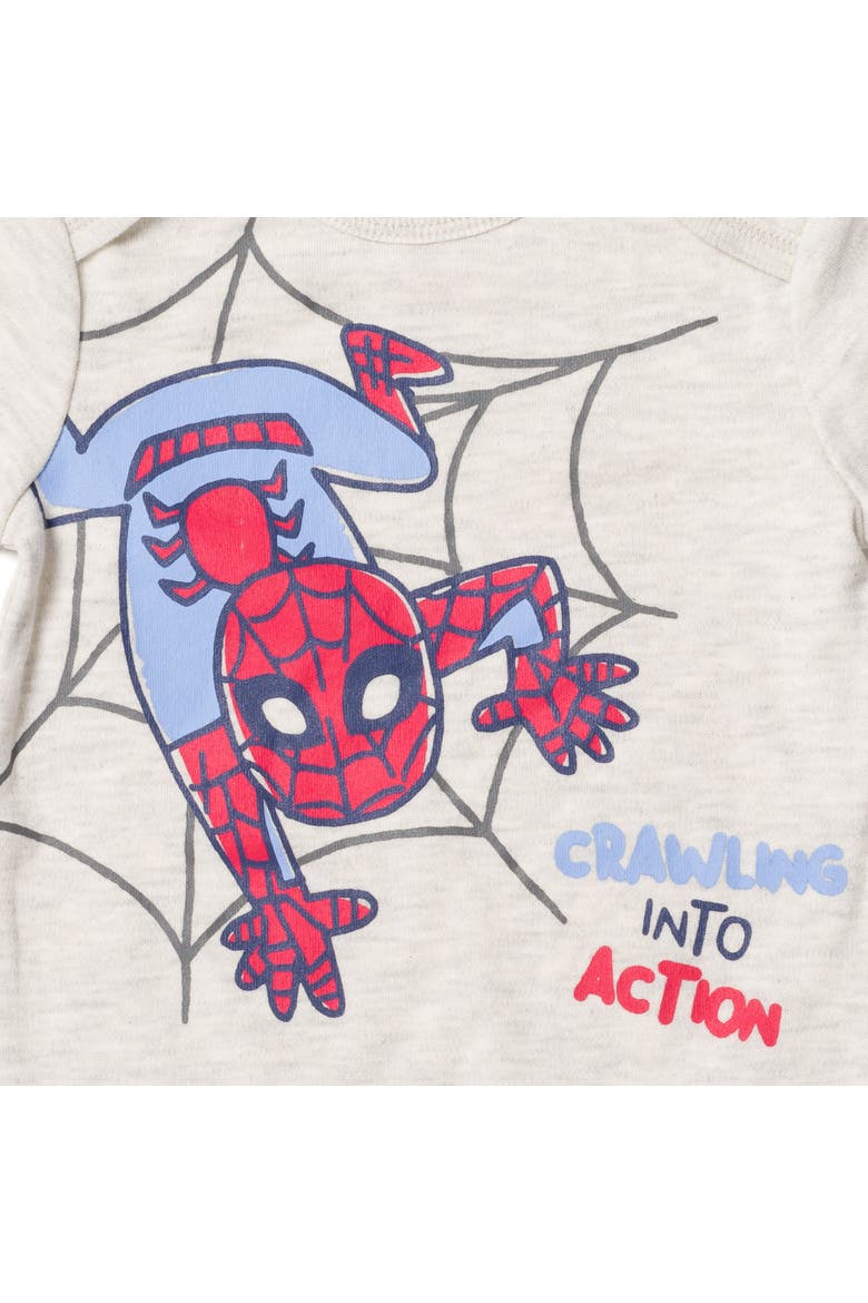 Bodysuit Pants and Hat Set, Alternate, color, Spider Man Oatmeal