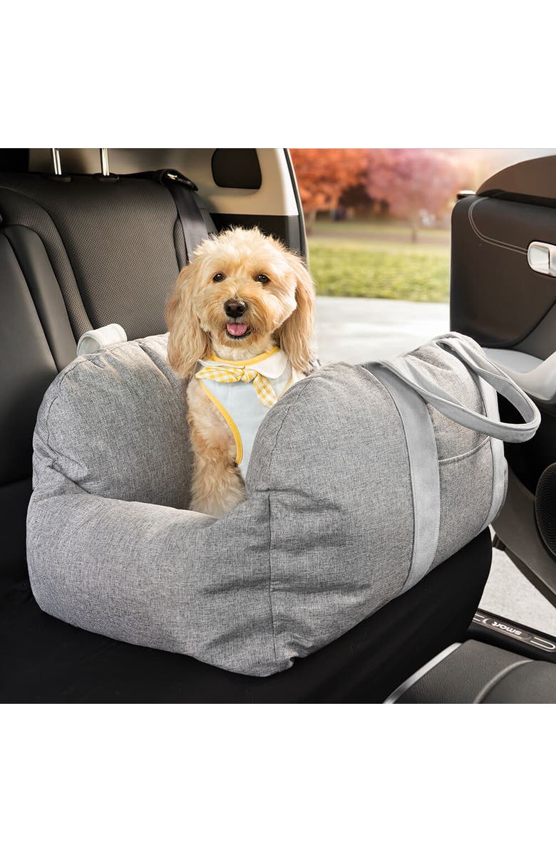 FunnyFuzzy First Class Dog Car Seat Bed, Alternate, color, Grey