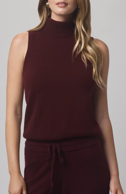 Tori Sleeveless Turtleneck Cashmere Sweater
