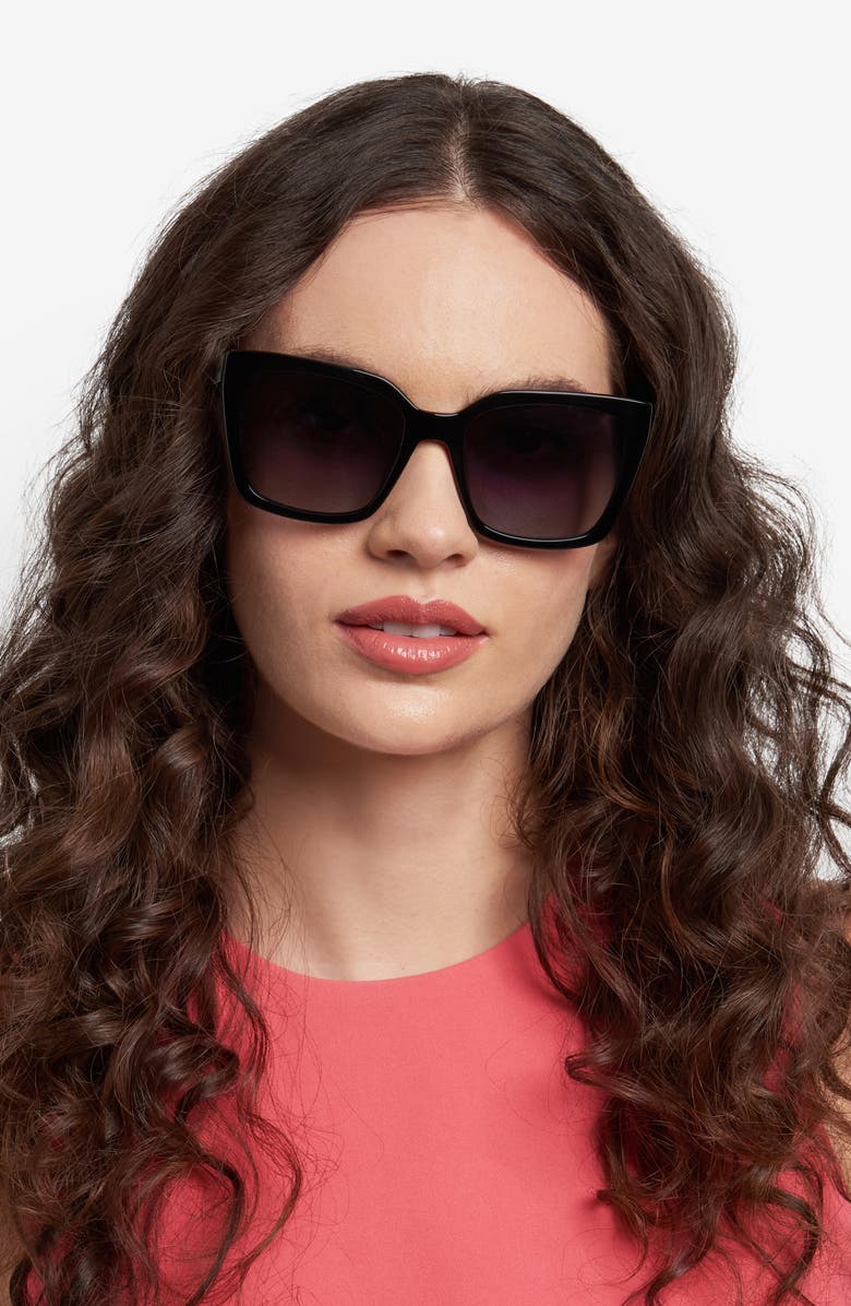 Kate Spade New York lilah 55mm gradient square sunglasses, Alternate, color, Black/ Dark Grey Sf