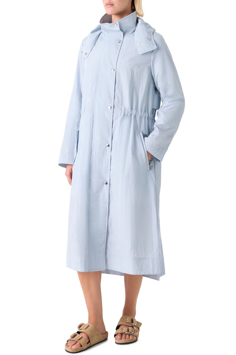 Water Repellent Hooded Coat, Alternate, color, SKY BLUE