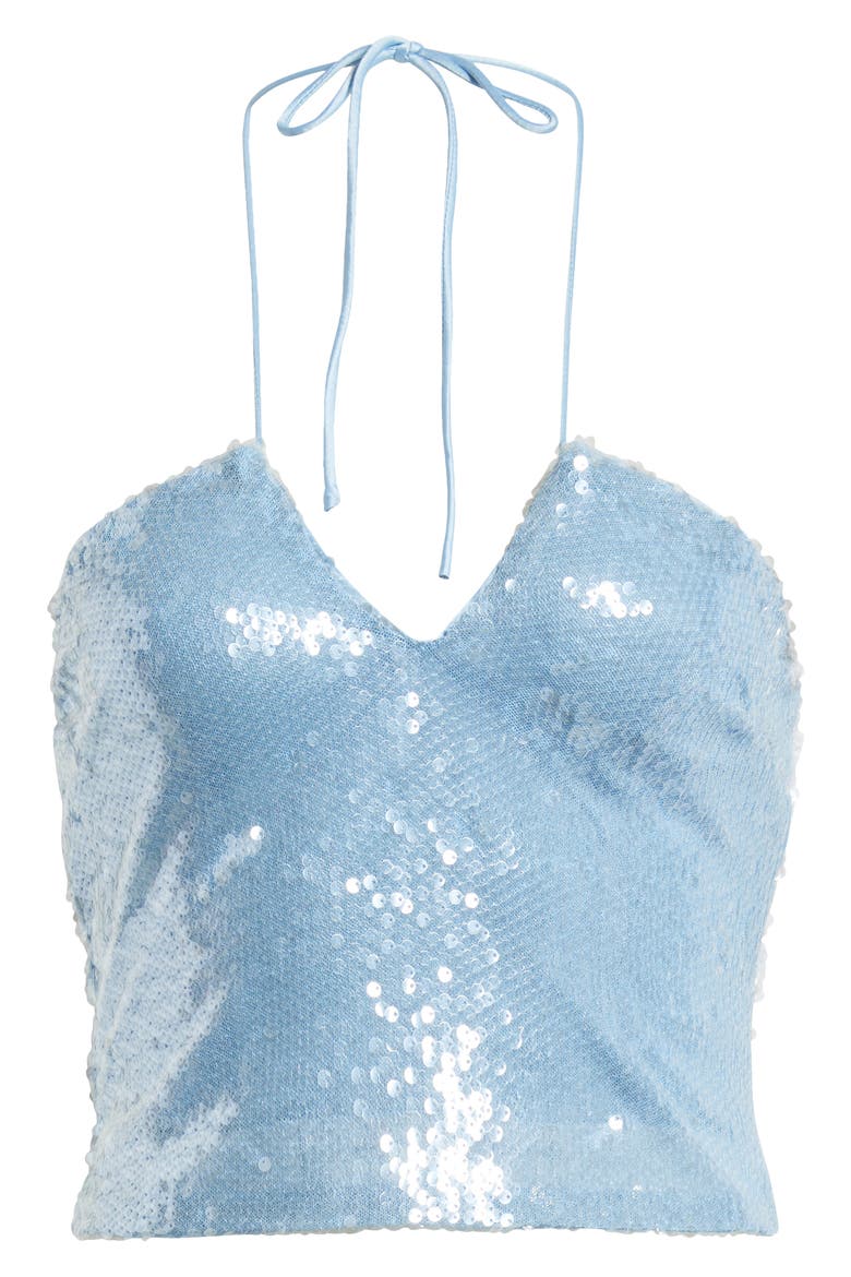 Kalokairi Keyhole Sequin Top, Alternate, color, BLUE