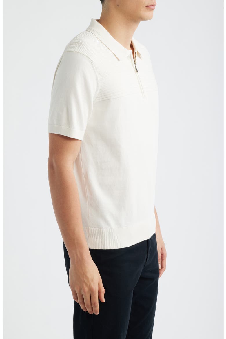 Quarter Zip Cotton Blend Polo Sweater, Alternate, color, IVORY