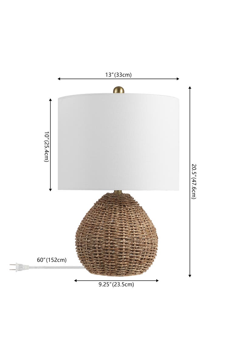 JONATHAN Y Kona Classic Rattan/Iron LED Table Lamp, Alternate, color, Brown