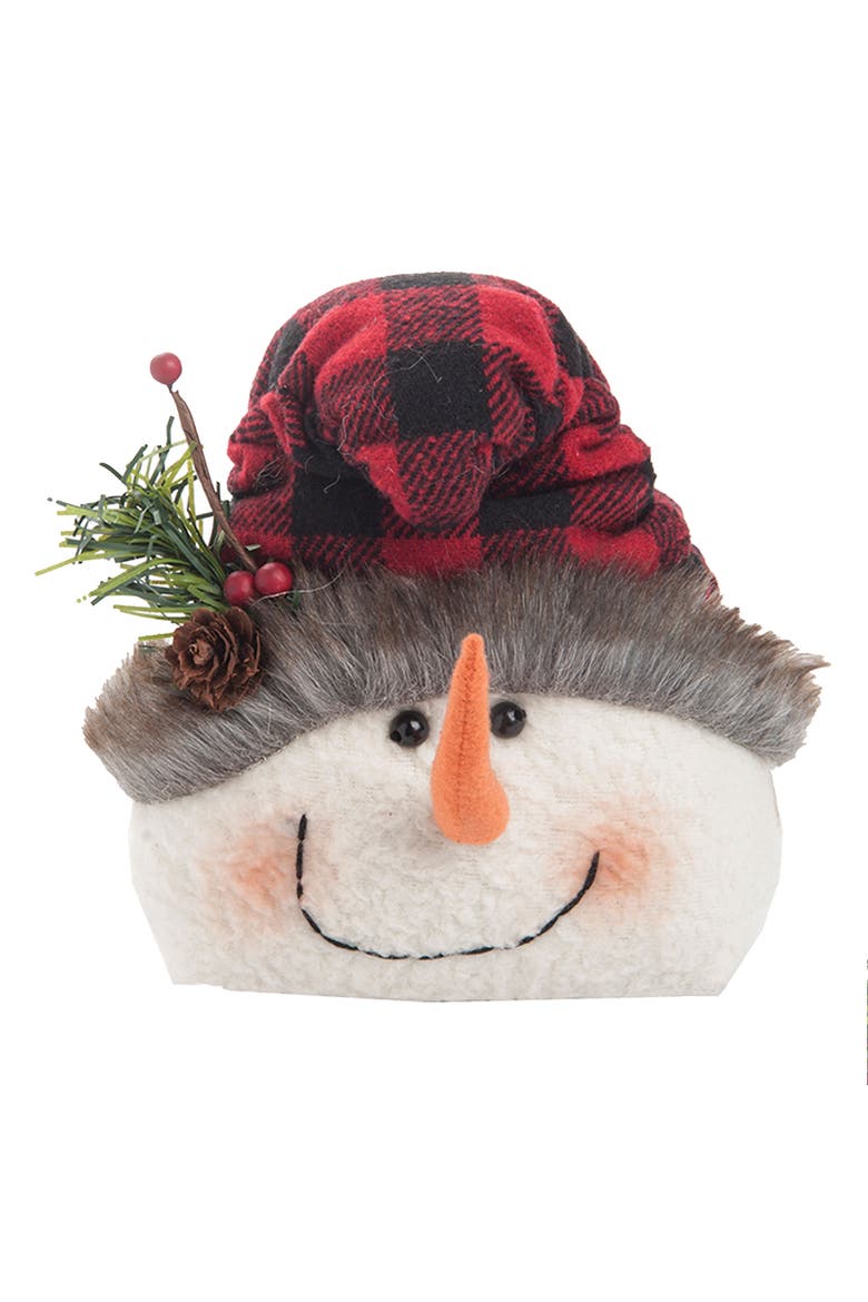 Buffalo Check Snowmen Figurine Set of 3, Alternate, color, White