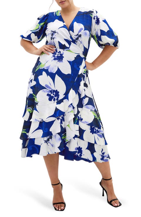 Bri Floral Midi Dress (Plus)