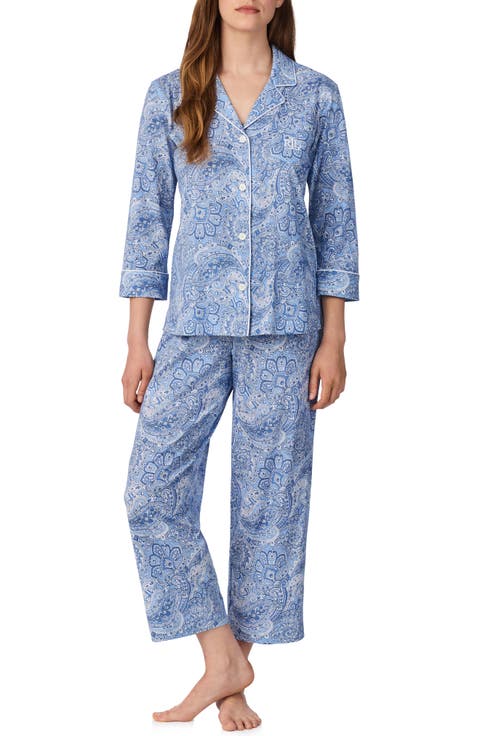 Knit Crop Cotton Pajamas