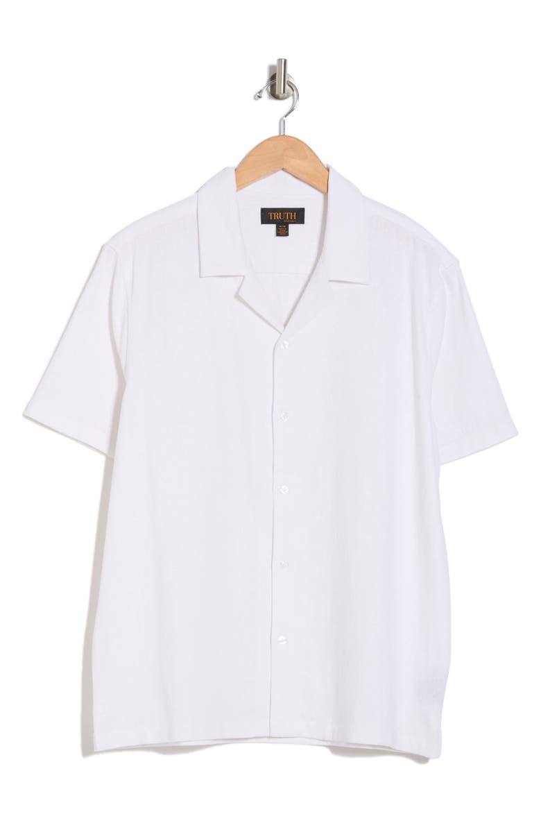 TRUTH Linen Blend Camp Shirt, Alternate, color, White