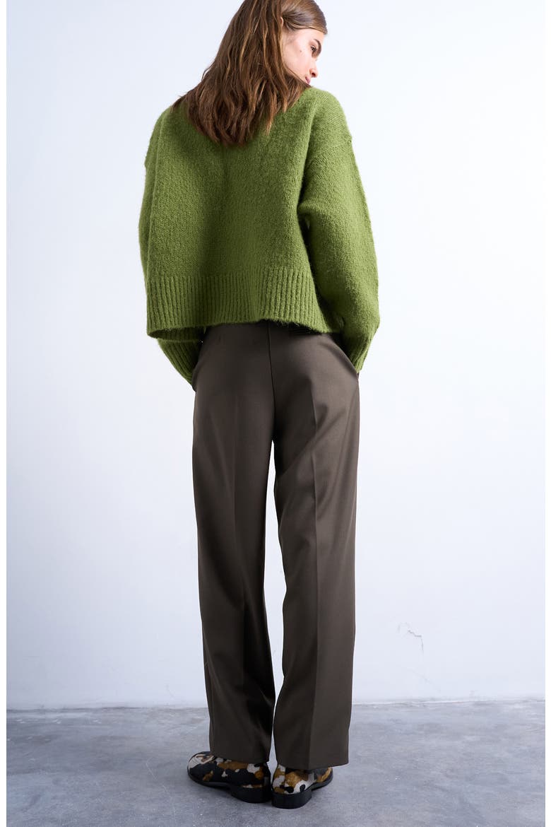 Slouchy Wide Leg Trousers, Alternate, color, MEDIUM GREEN
