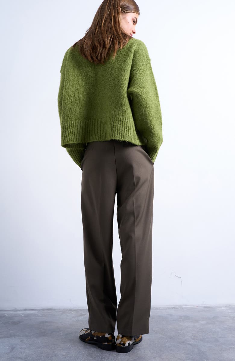 Topshop Slouchy Wide Leg Trousers, Alternate, color, Medium Green