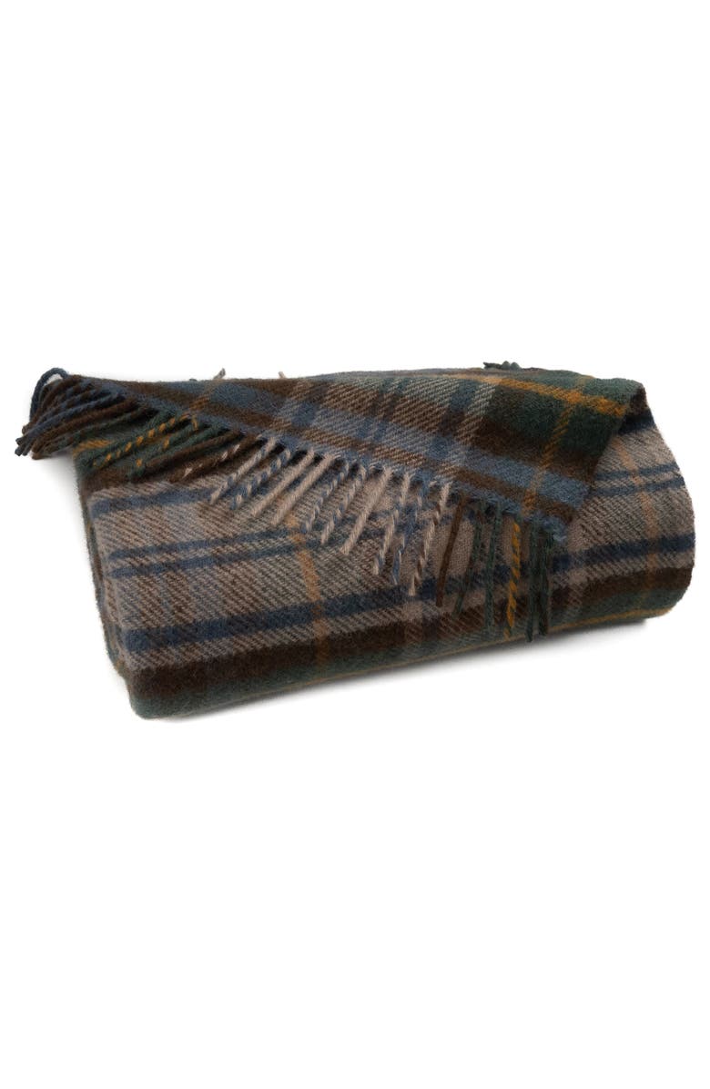 Prince of Scots Highland Tweeds New Wool Fluffy Throw, Alternate, color, Antique Dress Gordon
