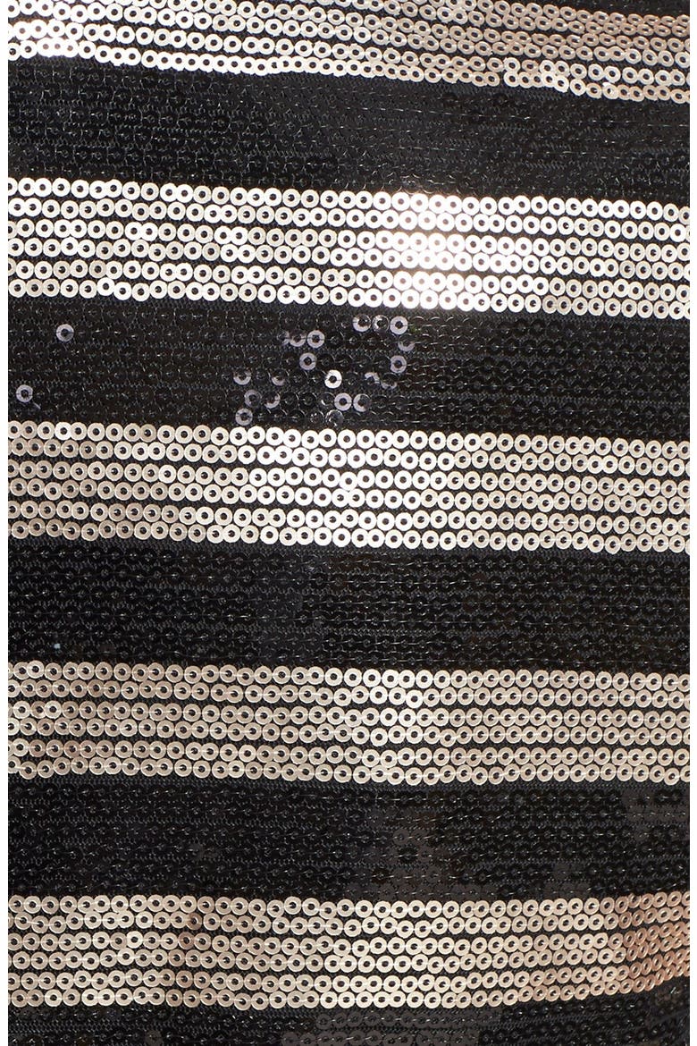 Stripe Sequin Shift Dress, Alternate, color, BLACK/ ROSE GOLD