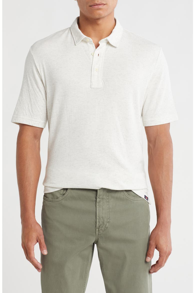 Cloud Cotton Blend Polo, Main, color, IVORY HEATHER