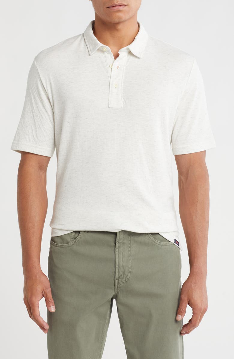 Faherty Cloud Cotton Blend Polo, Main, color, Ivory Heather