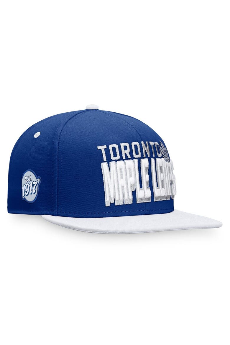 Men's Fanatics Branded Blue/White Toronto Maple Leafs Heritage Retro Two-Tone Snapback Hat, Main, color, Blue