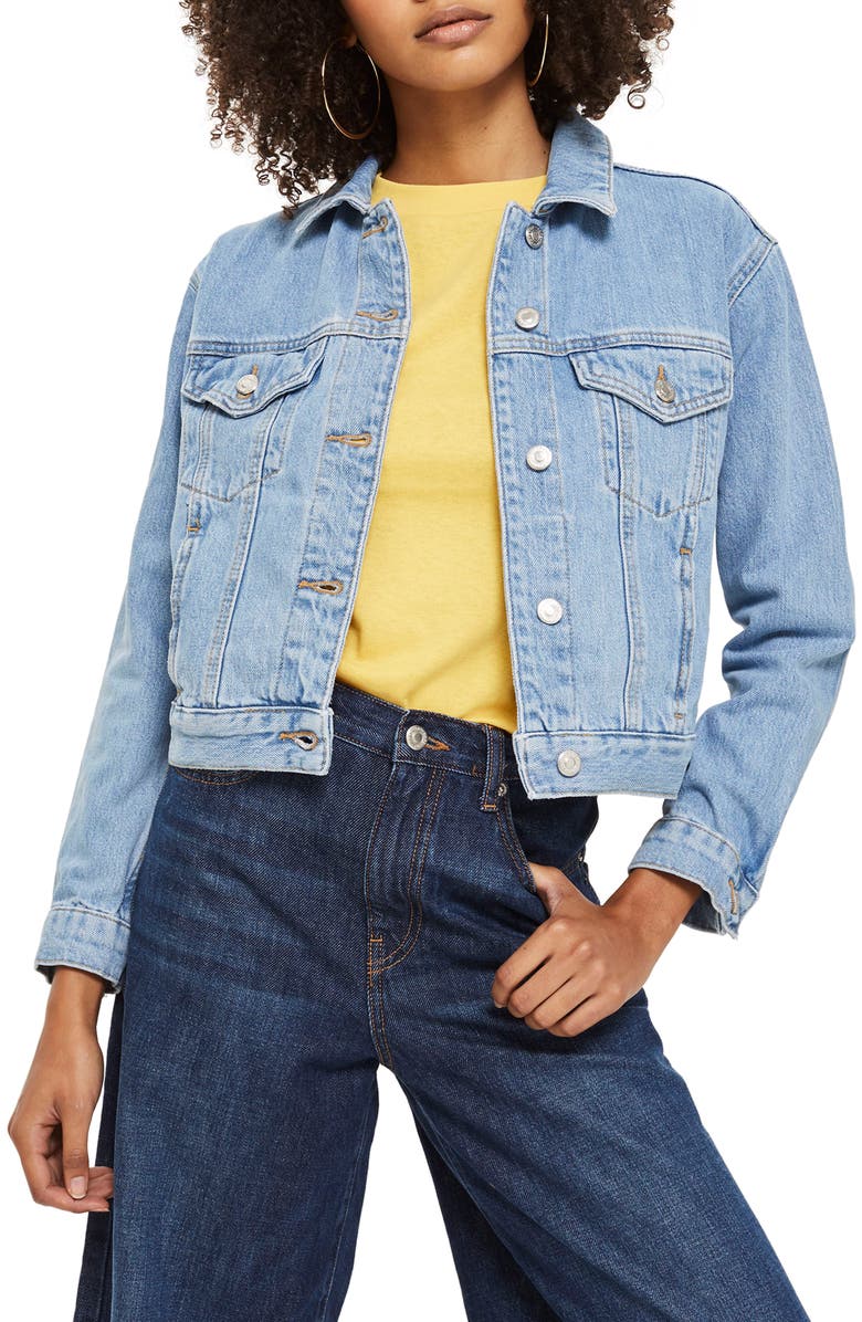 Topshop Matilda Western Jacket, Alternate, color, Mid Denim