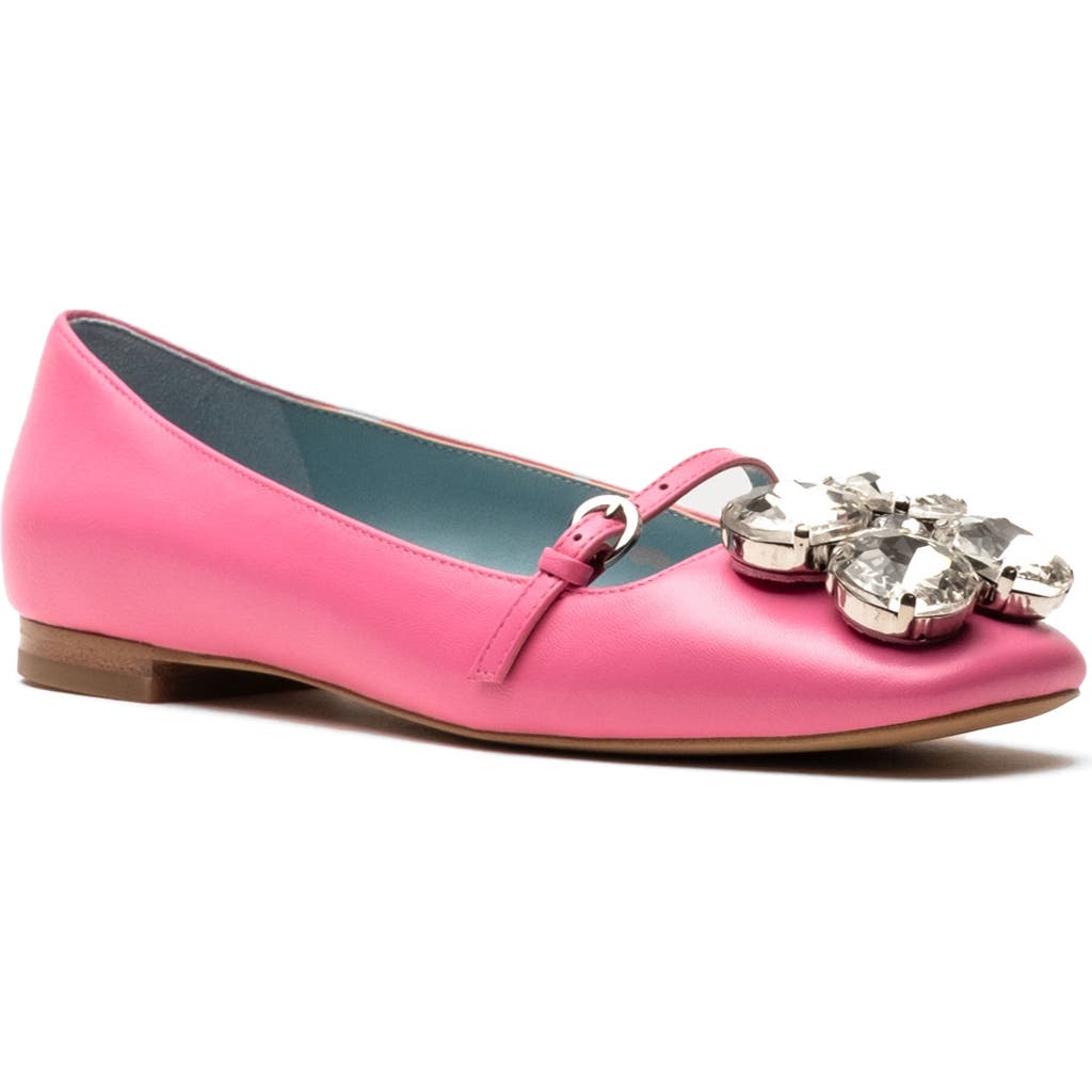Frances Valentine Josephine Crystal Embellished Flat In Pink