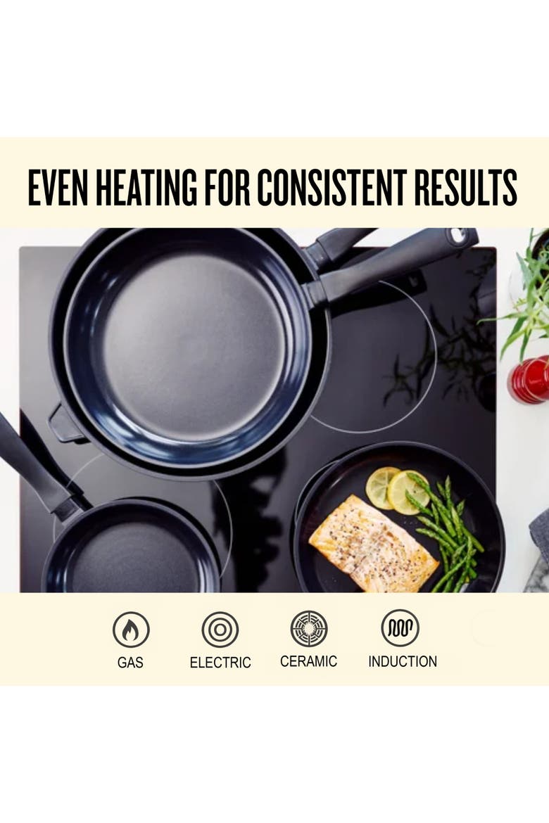 Energy 3-Piece Ceramic Nonstick Frying Pan Set, Alternate, color, Black