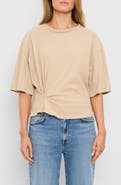 Michael Stars Zinnia Pleated Side Cotton T-Shirt