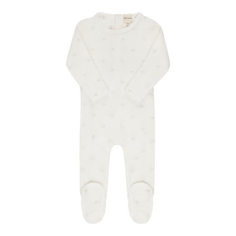 Velour Embroidered Floral Collection - Footie