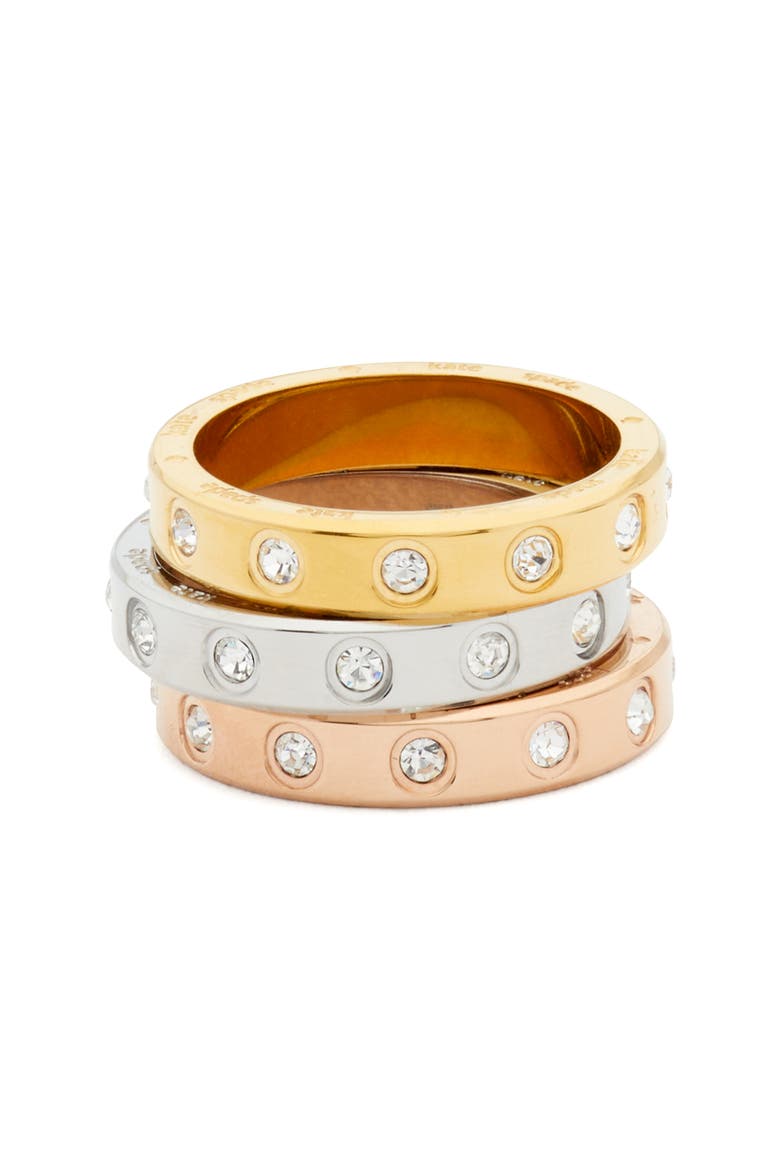 assorted set of 3 cubic zirconia band rings, Main, color, CLEAR MULTI