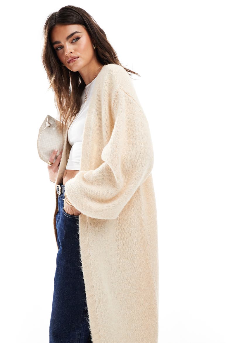 Maxi Cardigan, Alternate, color, BEIGE
