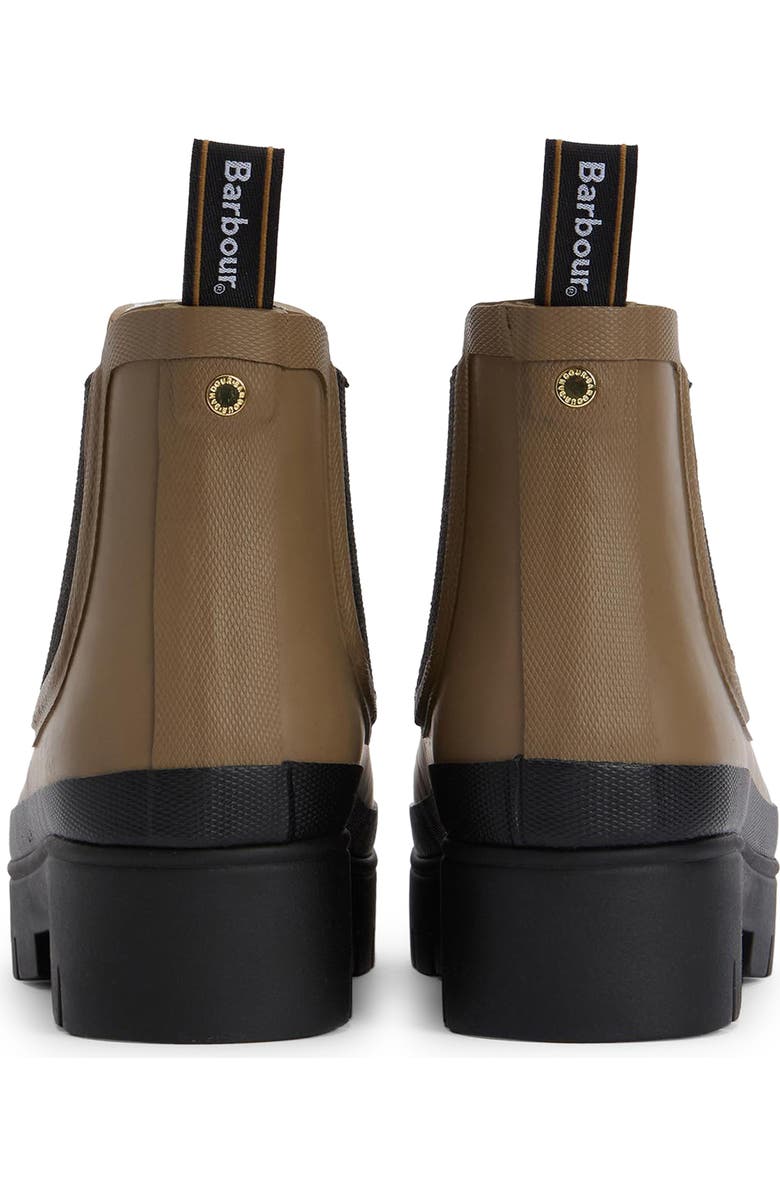Barbour Halton Waterproof Chelsea Rain Boot, Alternate, color, Military Brown/Black