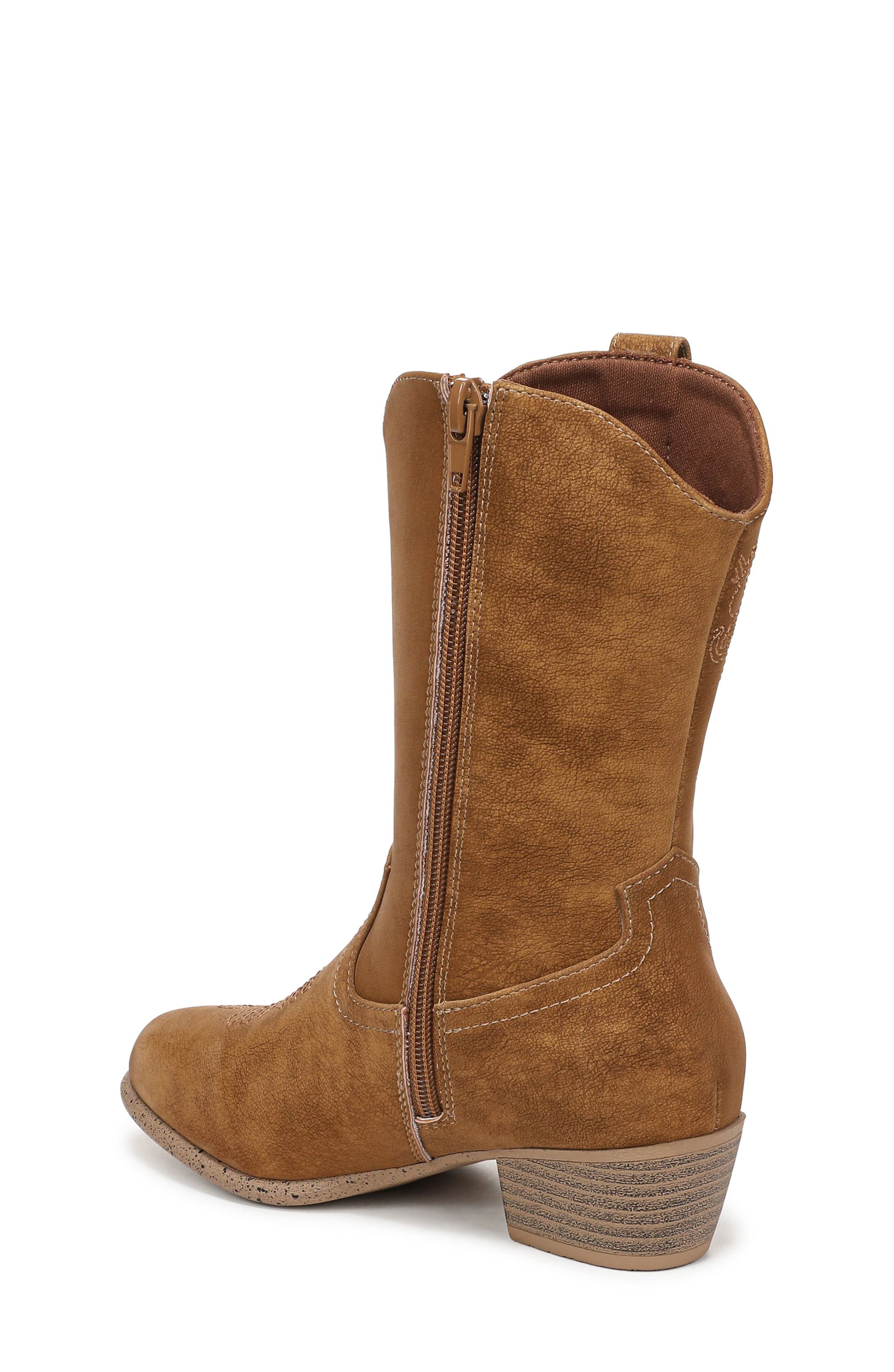 Kids' Sandia Embroidered Western Boot, Alternate, color, TAN FAUX LEATHER