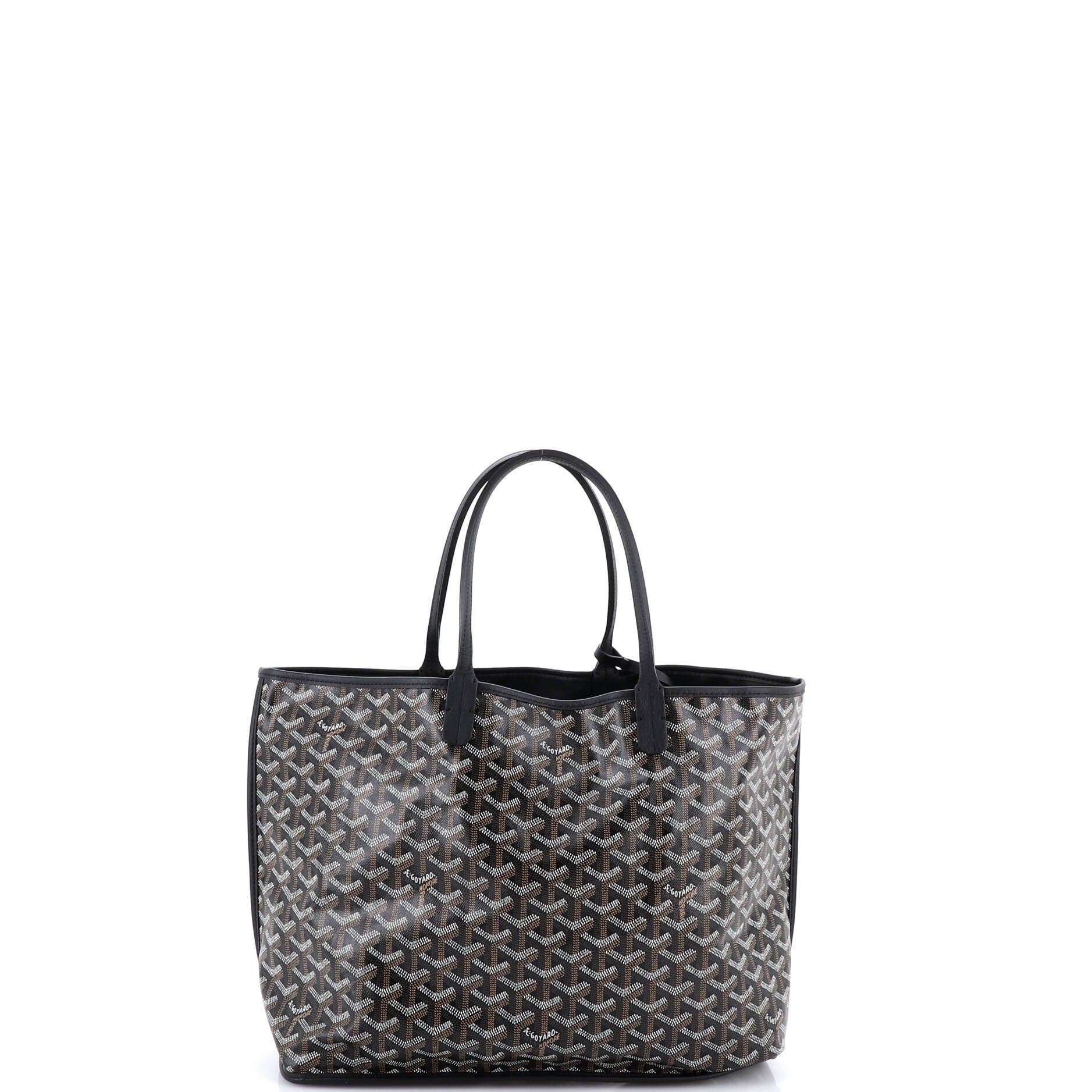 Pre-Owned Goyard Anjou Reversible Tote Coated Canvas PM, Alternate, color, Black