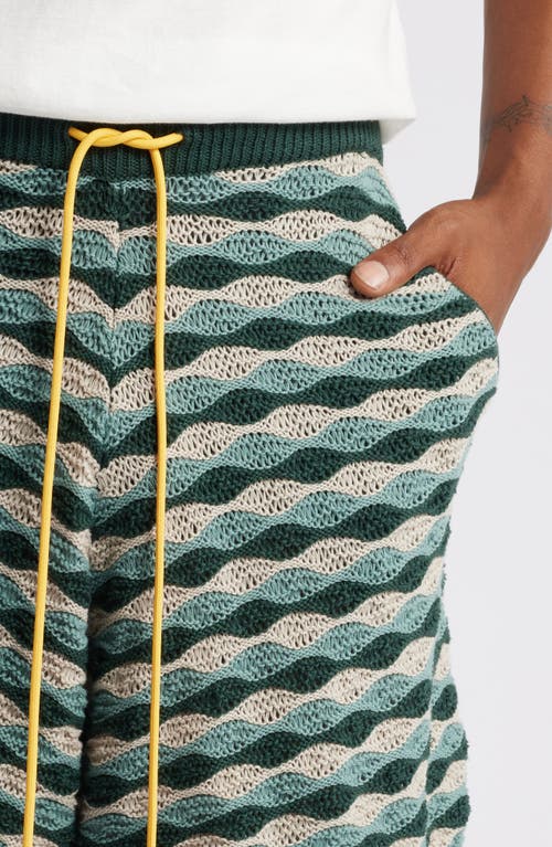 Diet Starts Monday Beach Wavy Cotton Crochet Shorts In Seafoam Wave