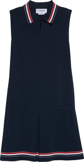 Thom Browne Pleated Skirt Sleeveless Polo Dress | Nordstrom