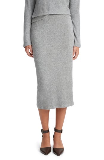 Vince Womens Solid Office Midi Skirt