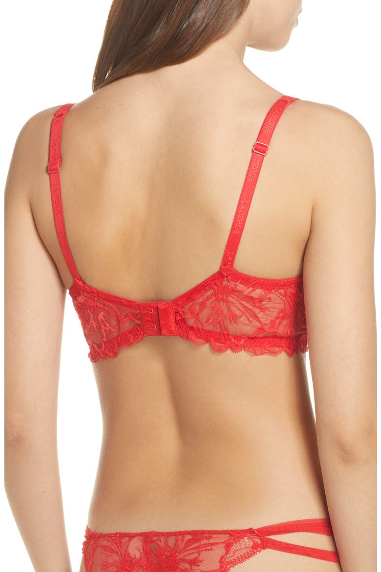 Alida Lace Underwire Balconette Bra, Alternate, color, RED-F085