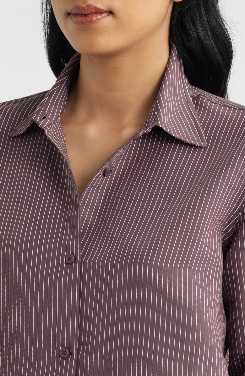 Mavi Jeans Pinstripe Button-Up Shirt, Alternate, color, Huckleberry Stripe