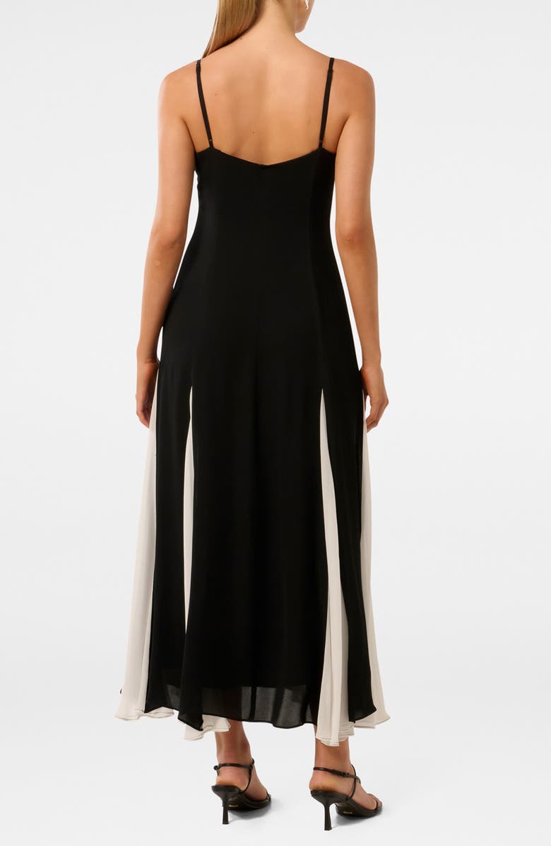 Ever New Dahlia Contrast Godet Pleat Gown, Alternate, color, Black/White