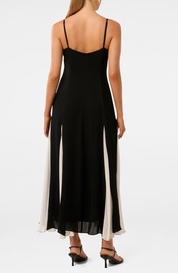 Ever New Dahlia Contrast Godet Pleat Gown | Nordstrom