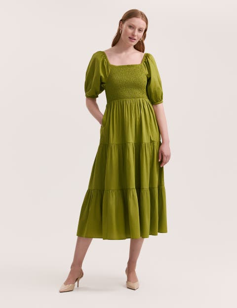 Melody Cotton Midi Tiered Dress