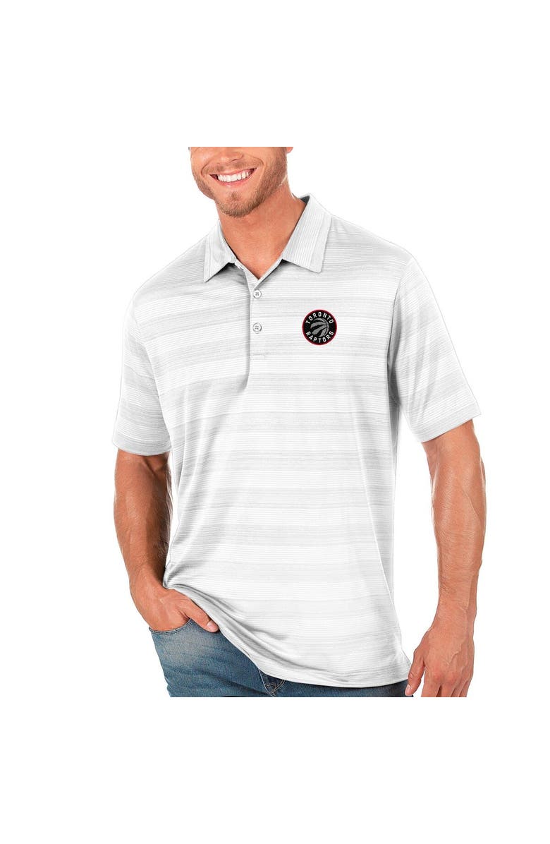 ANTIGUA Men's Antigua White Toronto Raptors Compass Polo, Main, color, 