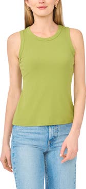 Halogen® Fitted Ribbed Tank Top