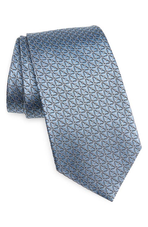 Geometric Silk Jacquard Tie