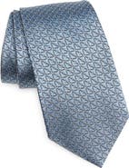 ZEGNA TIES Geometric Silk Jacquard Tie